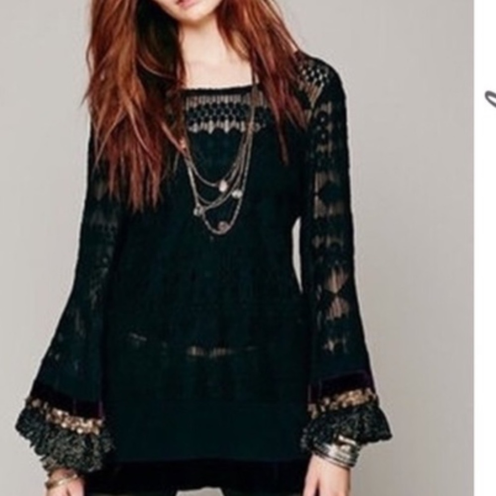Free people Gypsies junkies beaded tunic !super rare !!